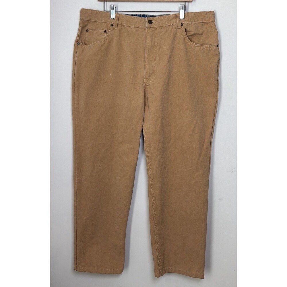 Orvis Men’s 40x34 Khaki Tan Canvas 5 Pocket Pants Actual 40x30 Outdoor Casual